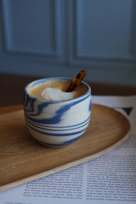 Blue swirl cappuccino mugs (2 pieces)